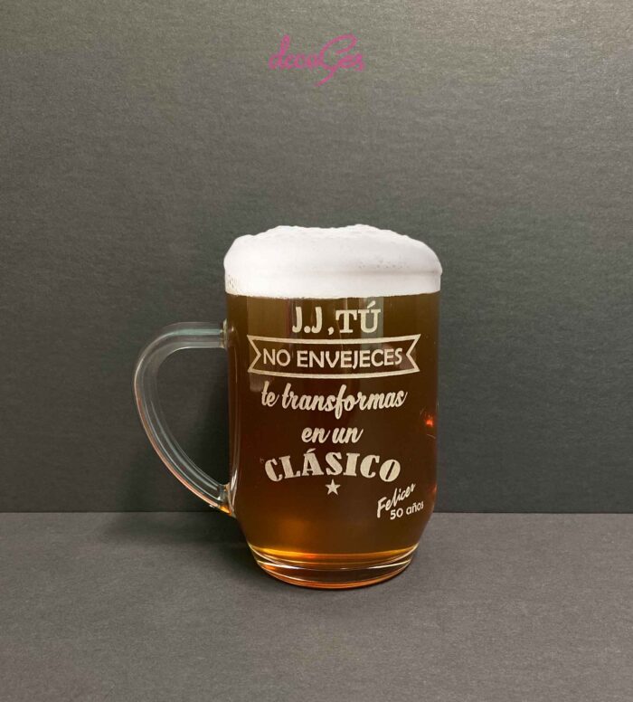 Jarra cerveza personalizada para regalo de cumpleaños Decoges