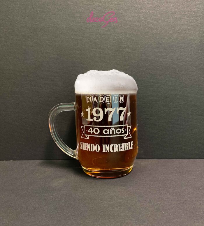 Jarra cerveza personalizada para regalo de cumpleaños Decoges